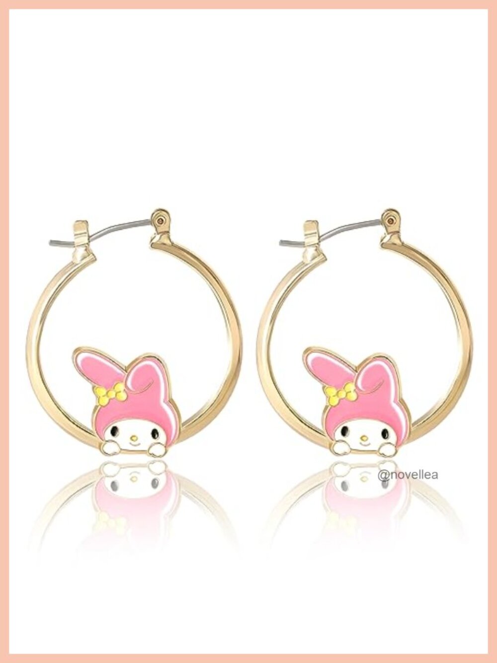 Sanrio My Melody Enamel Hoop Earrings Flash-Plated